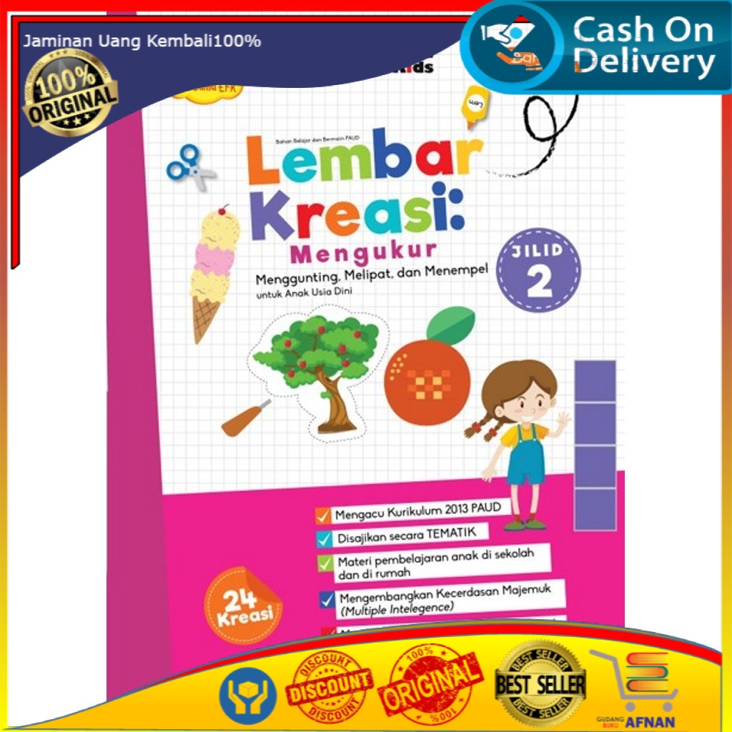 Buku Anak - Buku PAUD - Buku Anak TK - Buku Lembar Kreasi Mengukur Jilid 2 - Erlangga - Original