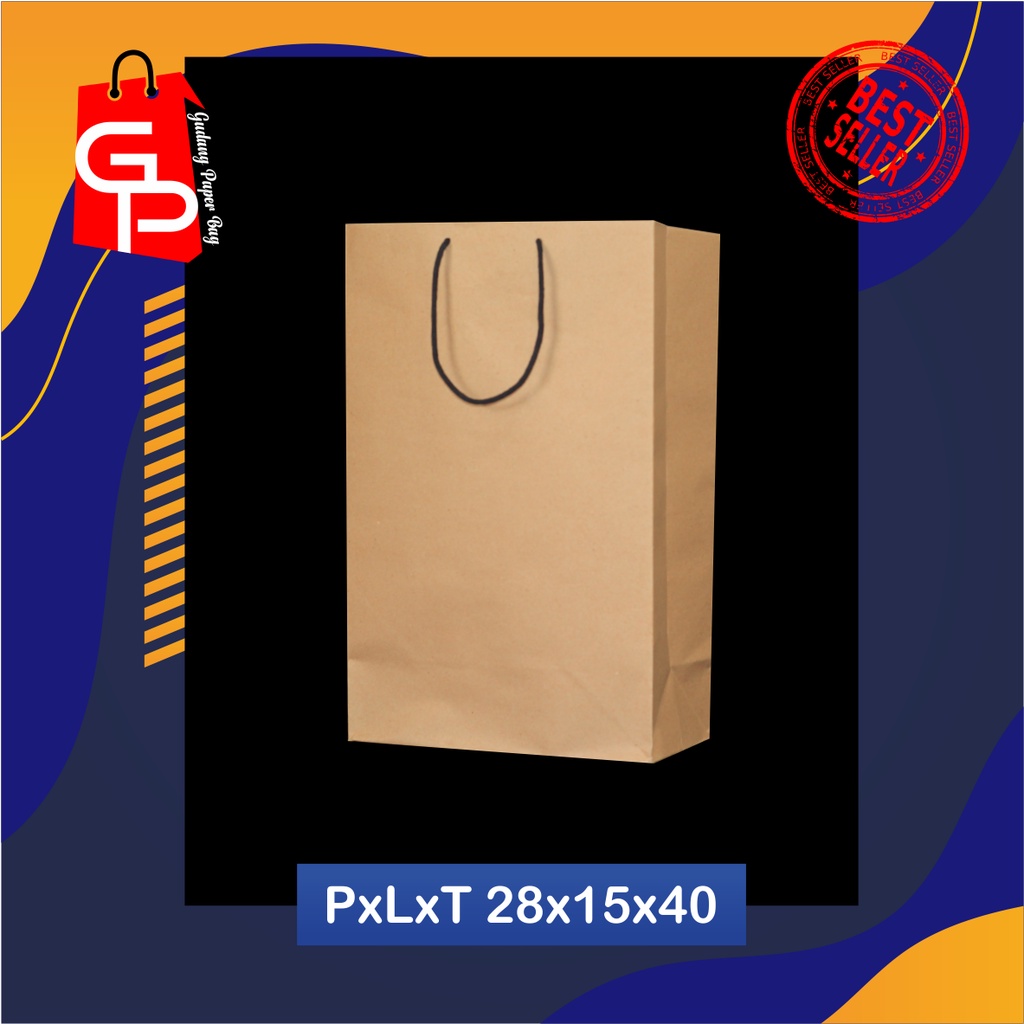 

PAPERBAG 28x15x40 PxLxT tas kado paper bag souvenir godybag craft tumpeng mini papercraft surabaya grosir kemasan tas kertas tas coklat polos brownis tas nasi boxsepatu boxnasi bento sepatu boxbento tas nasi kotak tasbento tassepatu tas nasi