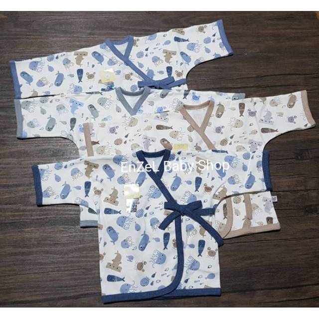  Baju  Kimono  Bayi  Tangan Panjang Nary size 0 3 Bulan Motif 