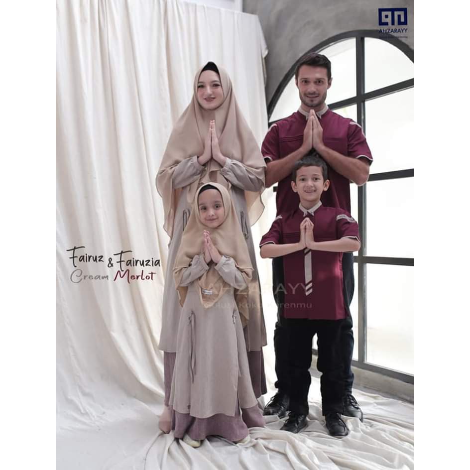 {erleenstore_} Ahzarayy Valdya Family set Fairuz Fairuzia Cream Marlot