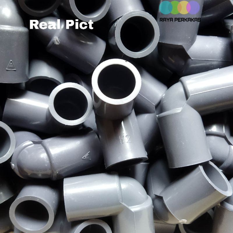 KNEE KENI ELBOW L PVC TEBAL KUAT  1/2 , 3/4 AW - FITTING PIPA MURAH SAB
