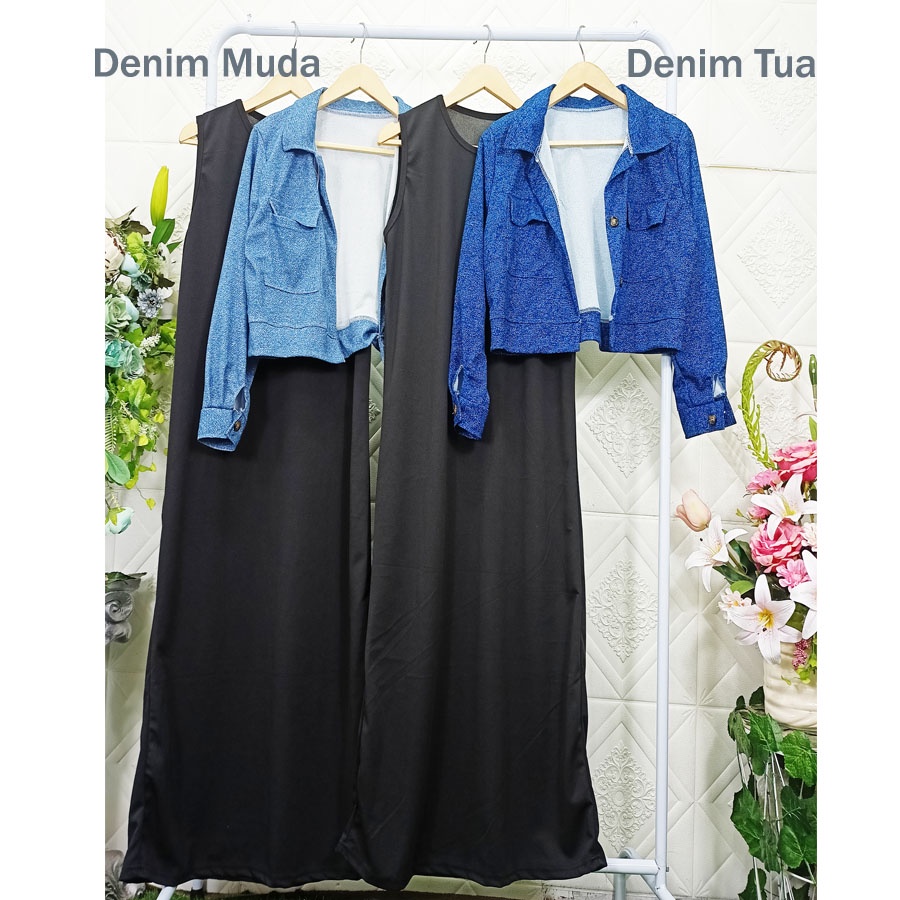 DENIM JAKET ANYA SELSY SATU SET DRESS DAN OUTER CARLINA