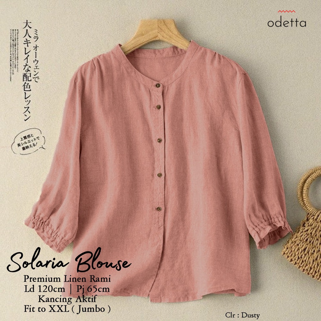 ATASAN LINEN JUMBO BLOUSE WANITA BIGSIZE LD 120 KEMEJA OVERSIZE TERBARU