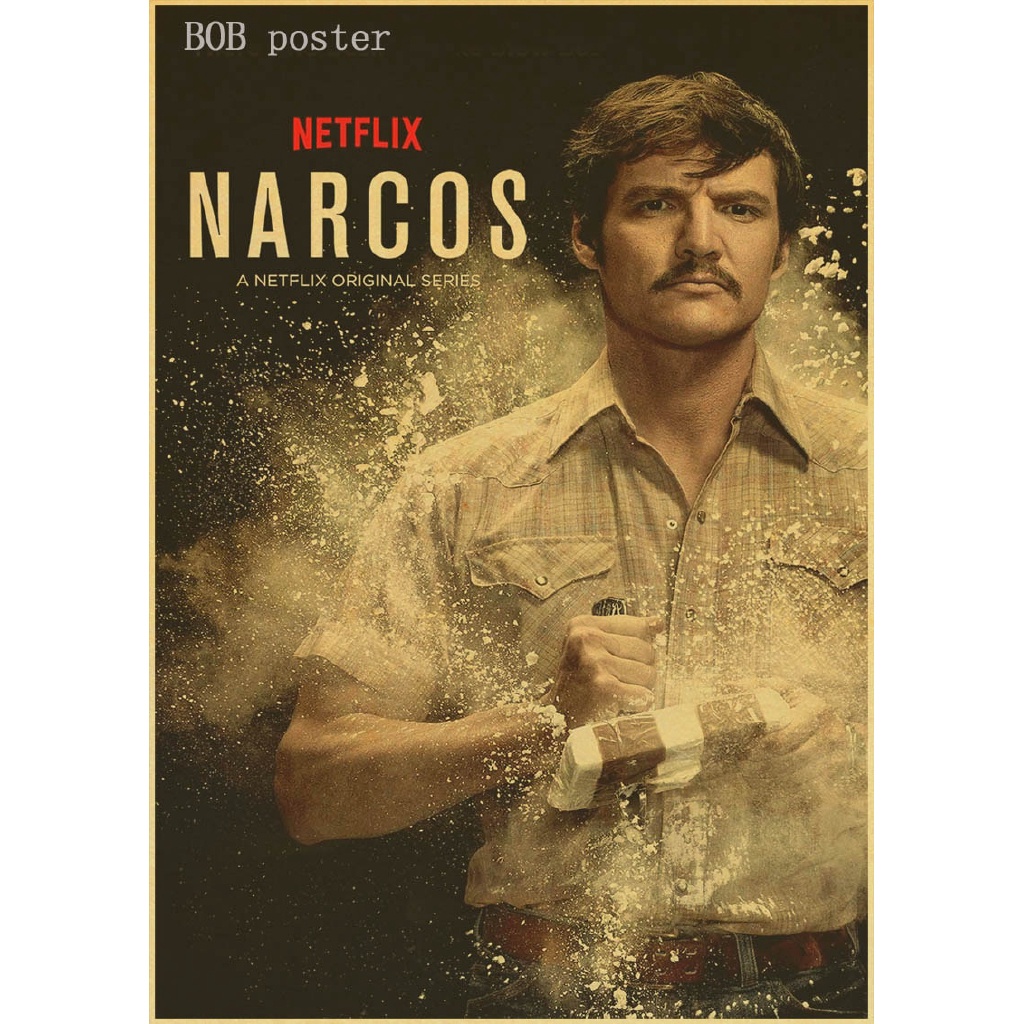 Poster Dinding Desain Potret Narcos Colombia Pablo Escobar Klasik Gaya Vintage Untuk Dekorasi Rumah