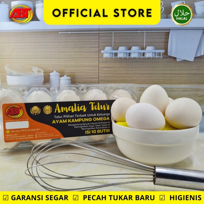 ABT - Telur Ayam Kampung Omega Amalia Premium Garansi Segar - Isi 10 Butir