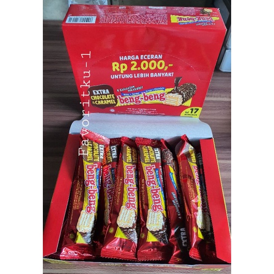 

Wafer Chocolate BENG BENG 25 gr. Kemasan Baru. 1 Kotak Isi 17 Pcs