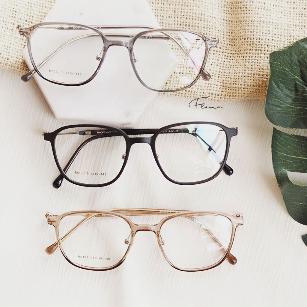 Flavia Eyewear - Kacamata Lexy Square Acetat (custom minus, photochromic, blueray, bluechromic dan photobrown)