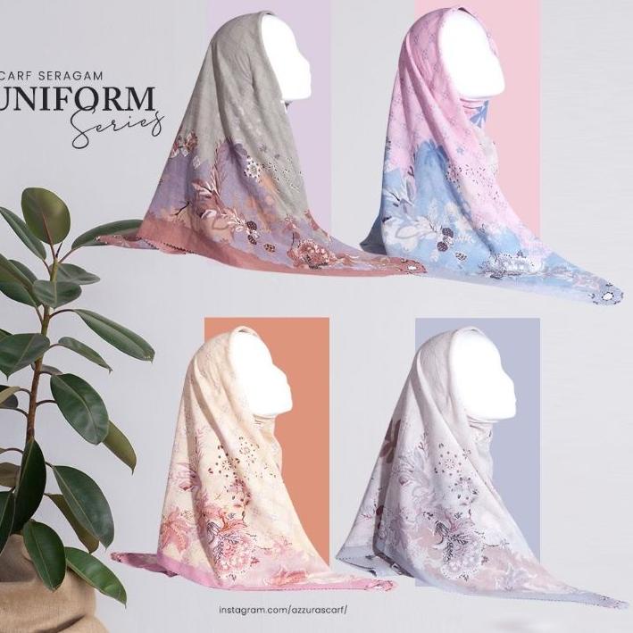 ➱ UNIFORM SERIES | VOAL SAFINA | HIJAB SEGI 4 MOTIF | AZZURA SCARF | HIJAB BAHAN VOAL | BUTTON SCARF