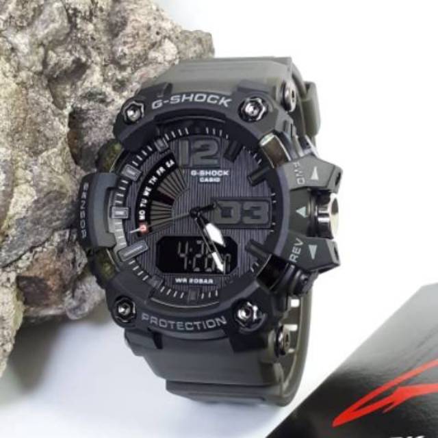 Jam Tangan Casio Fashion Pria Gshock 1802 Water Resist - Hitam tali Hijau