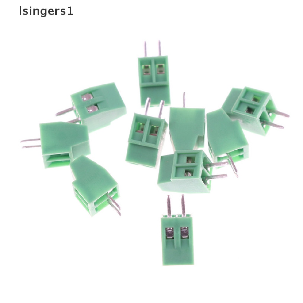 (lsingers1) 10pcs Blok Terminal Sekrup PCB Universal 2 Tiang KF128 2.54mm