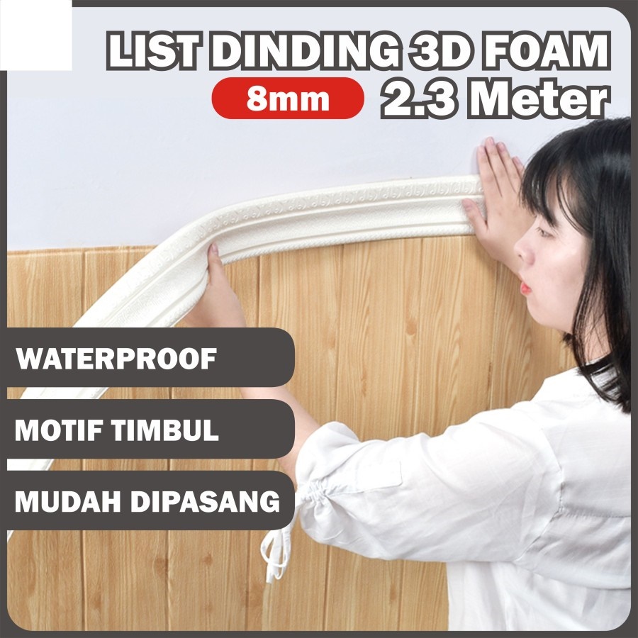 List Dinding Wallpaper 3D Motif Bunga