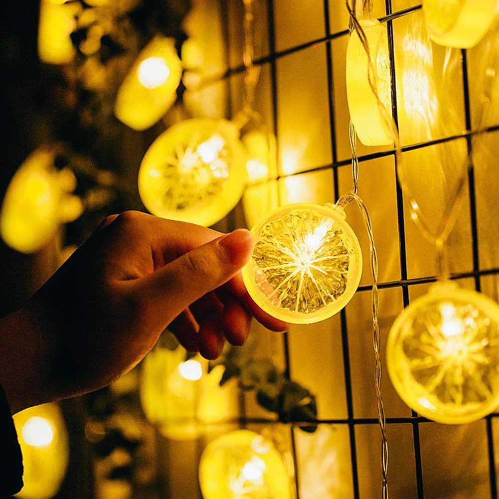 Christmas Tree LED Lemon Orange Slices String Lights/Yard Wedding Home Party Window Bedroom Supplies/Battery Operated Lamps String