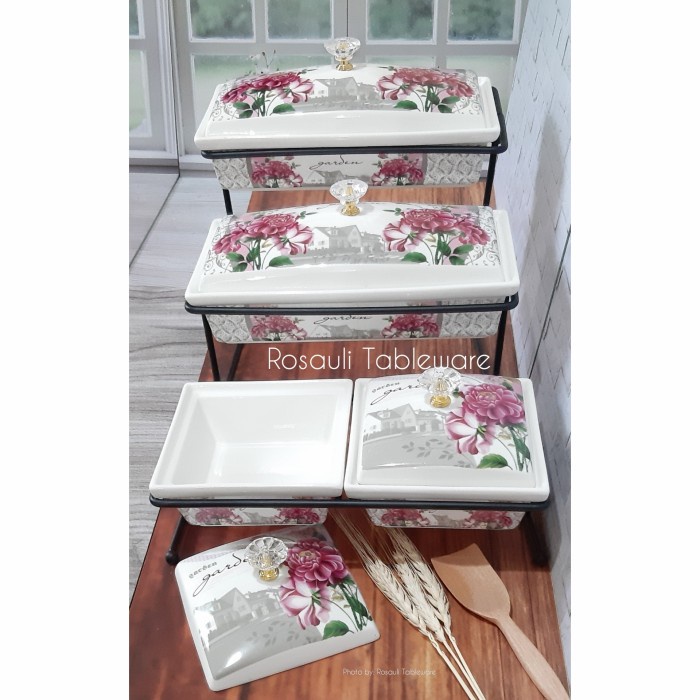 warmer-food- prasmanan keramik fiorenza | motif shabby | wadah lauk | ak-883a -food-warmer.
