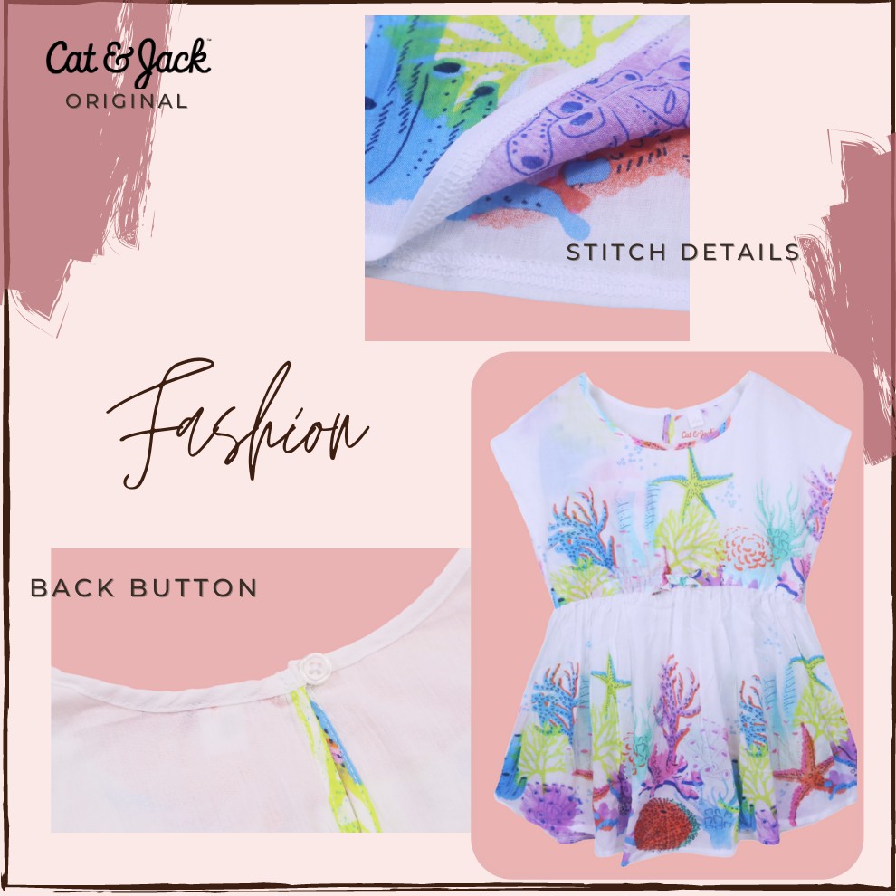 Blouse Starfish uk 4-6 Tahun / Baju Branded Anak Perempuan Blouse Import Cat &amp; Jack Original Dress