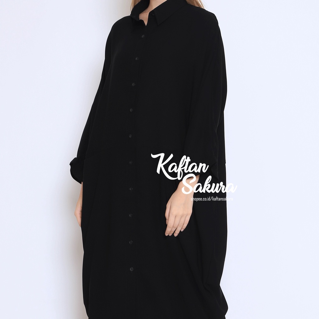 SETELAN TUNIK DAN CELANA / SET 2IN1 ONE SET WANITA /Super Black Cotton  PREMIUM /FASHION MUSLIM BUSUI