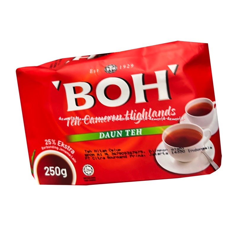 Boh Teh Cameron Highland 250gr Daun Teh Hitam Bubuk Daun Kameron High Land B.O.H Cameron Leaf Black Tea 250 gr Boh Tea