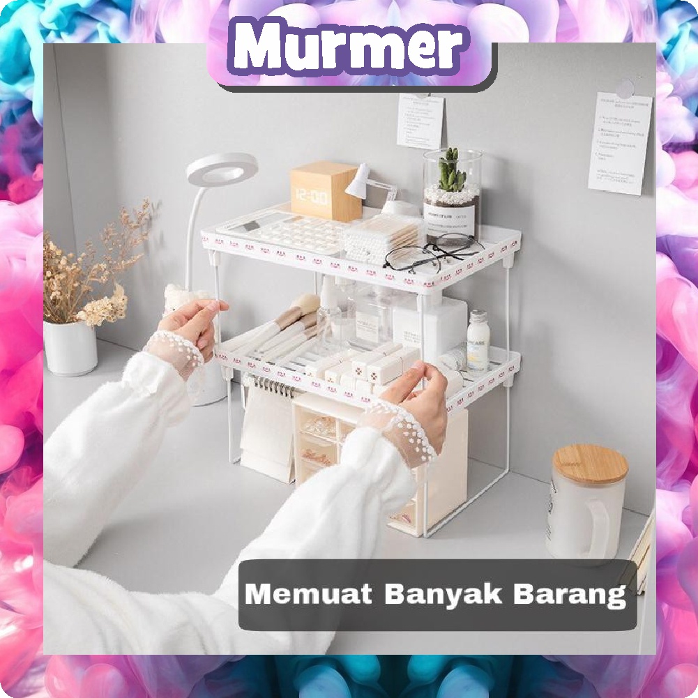 Murmerofficial  R408 Starlight Rak Meja Stationery Desktop Storage Rak Lipat Penyimpanan