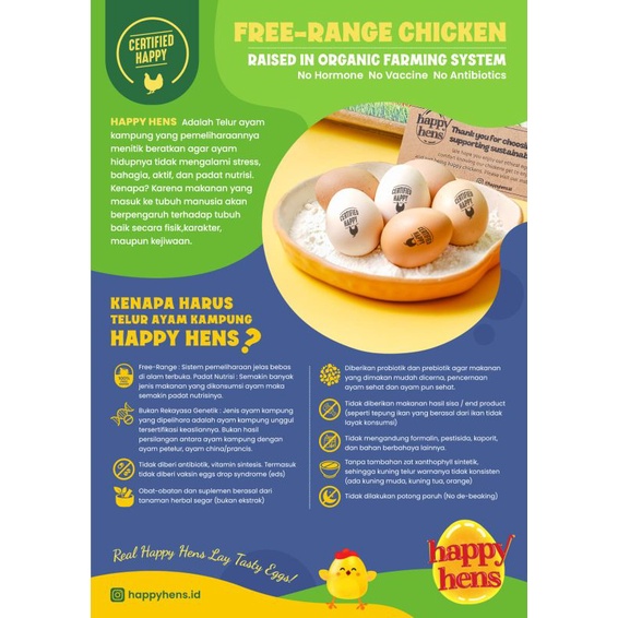 

Telur Ayam Kampung Free Range Happy Hens