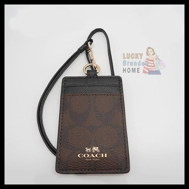 

BEST SELLER !!! COACH LANYARD IN COLORBLOCK SIGNATURE CANVAS ID MAHOGANY 100% ORIGINAL TERLARIS