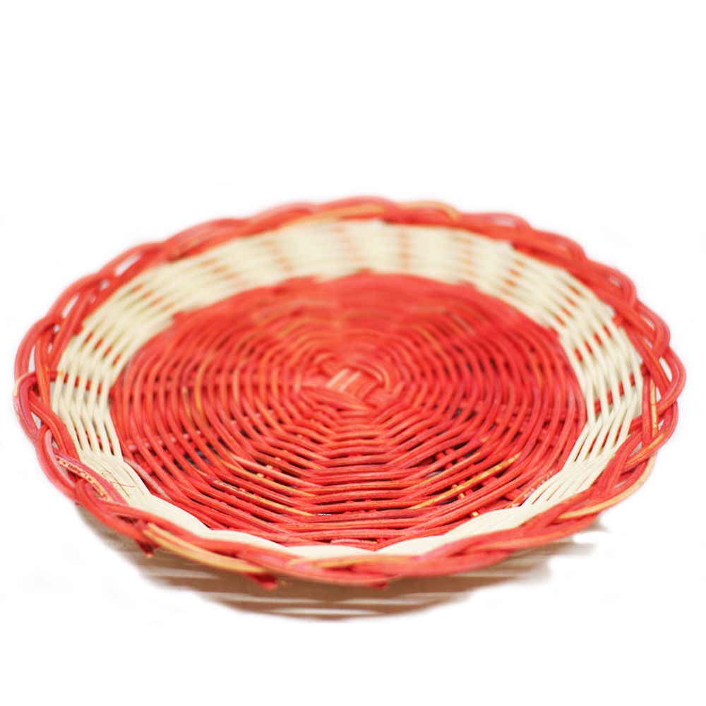 FM - Piring Rotan ANYAMAN motif - diameter 24cm - isi 5pcs