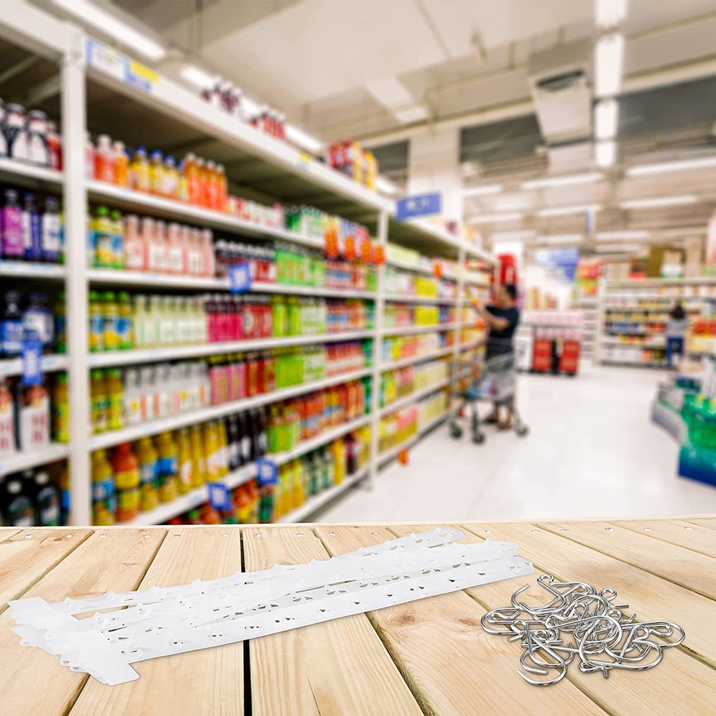 Supermarket Snack Plastic Pp Clear Long Display Hanging Strips With Clips