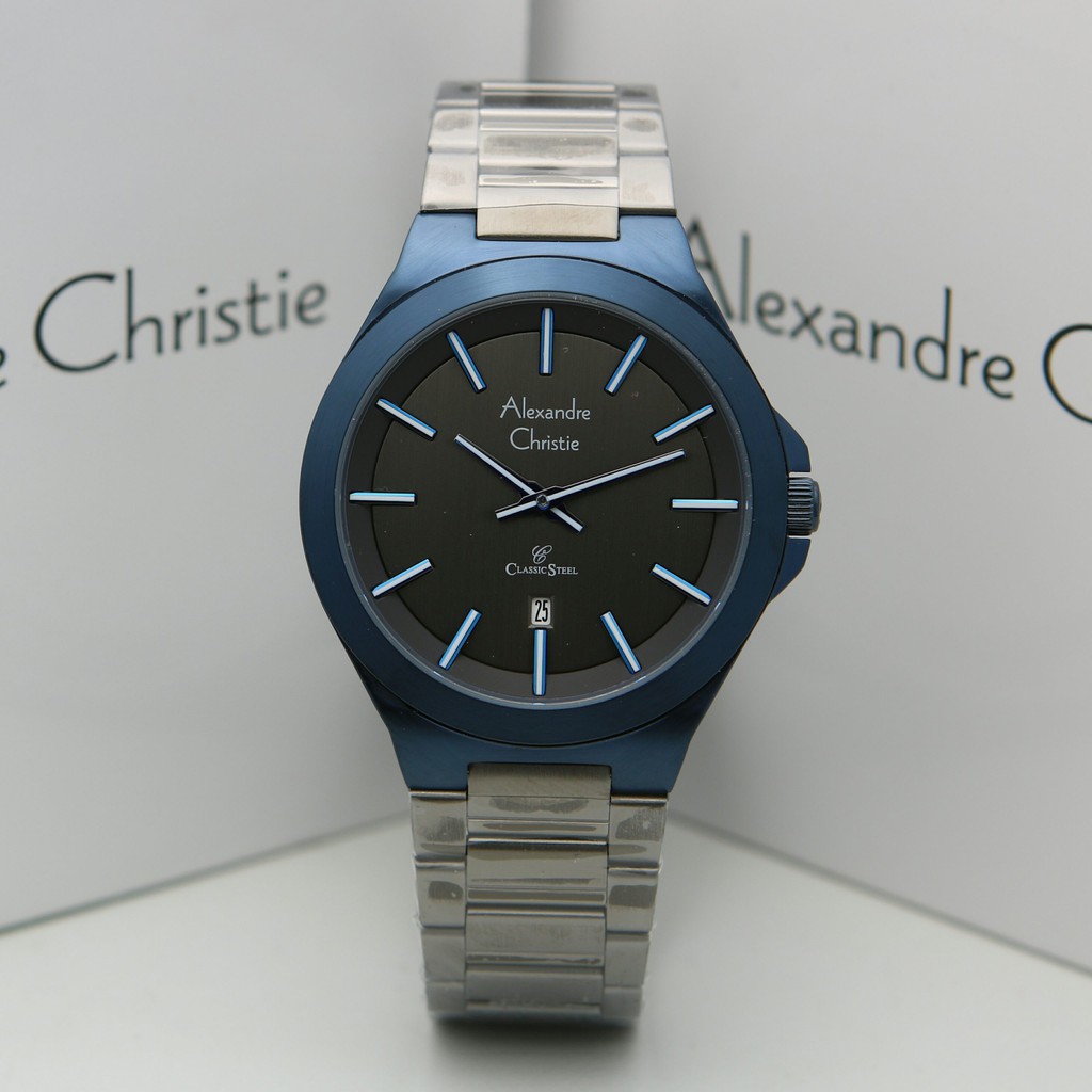 Jam Tangan Pria Alexandre Christie AC 8634 MD BGUDG Grey Blue Stainless Original