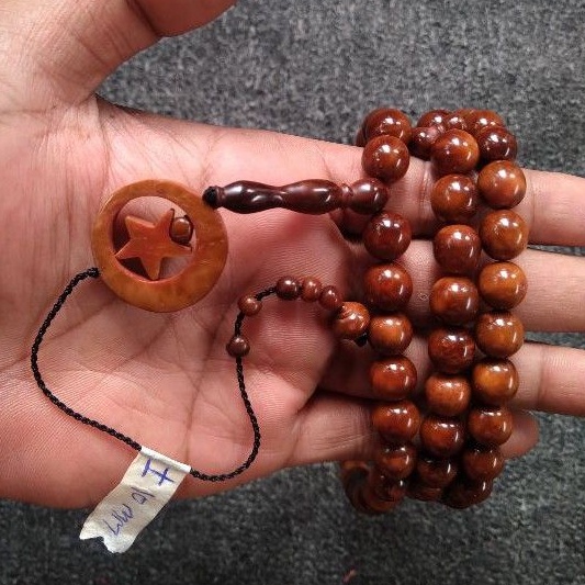 tasbih kokka bulat ± 10 mm ( 10mm )  99 butir bulan bintang