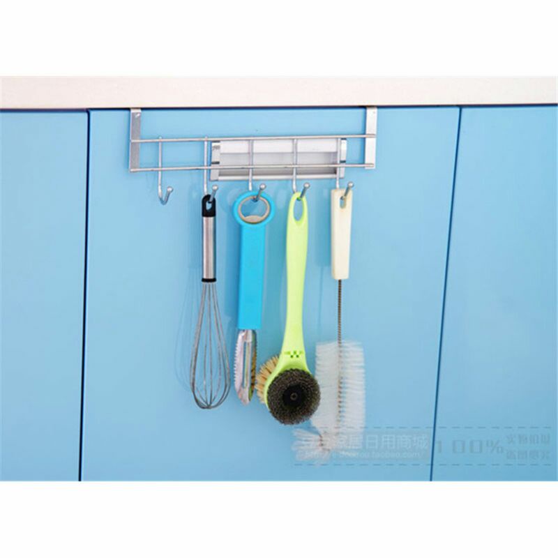 Gantungan Organizer Rak Dapur 5 Hook DIVV l163 - Silver