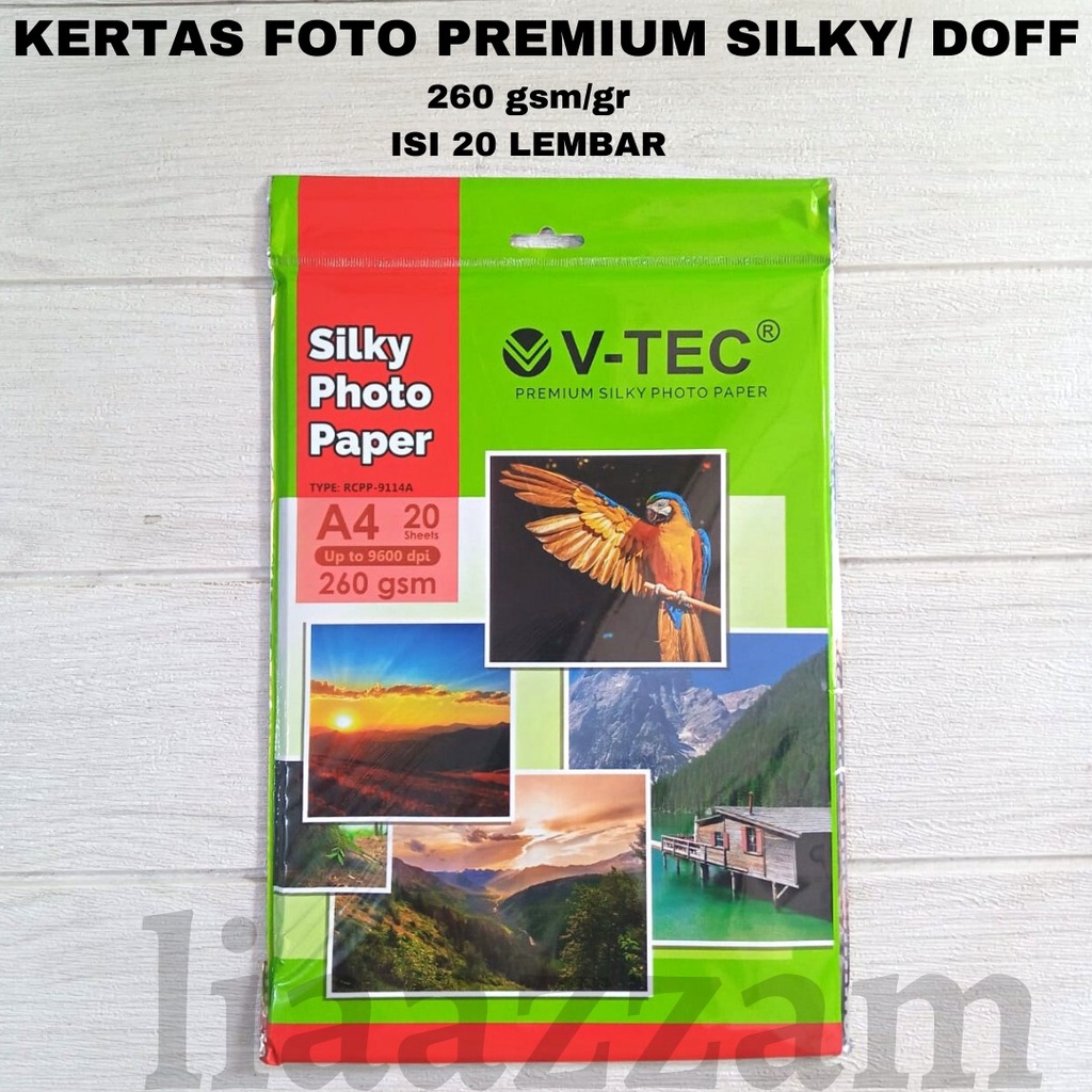 Jual Premium Silky Photo Paper Kertas Foto V Tech A4 260gsm Shopee