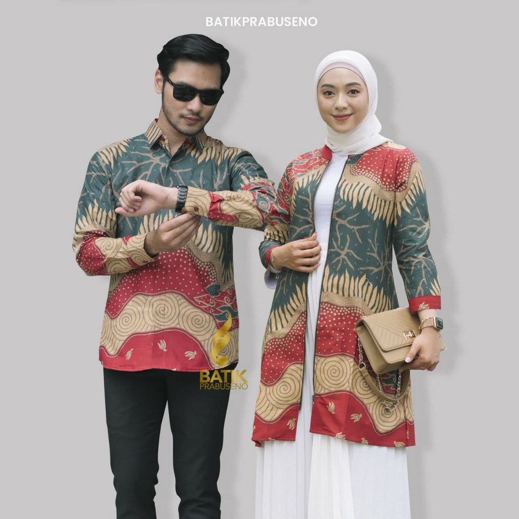 Batik Pria Wanita Motif TOHPATI  Cauple  Printing Slimfit Lengan Panjang Original Kemeja Atasan Elegan Kekinian Terbaru Jumbo Model Sekarang Kantor  Batik Wanita dan Pria Modern Busuk  Formal Full Puring XXL Tunik  Lengan Panjang