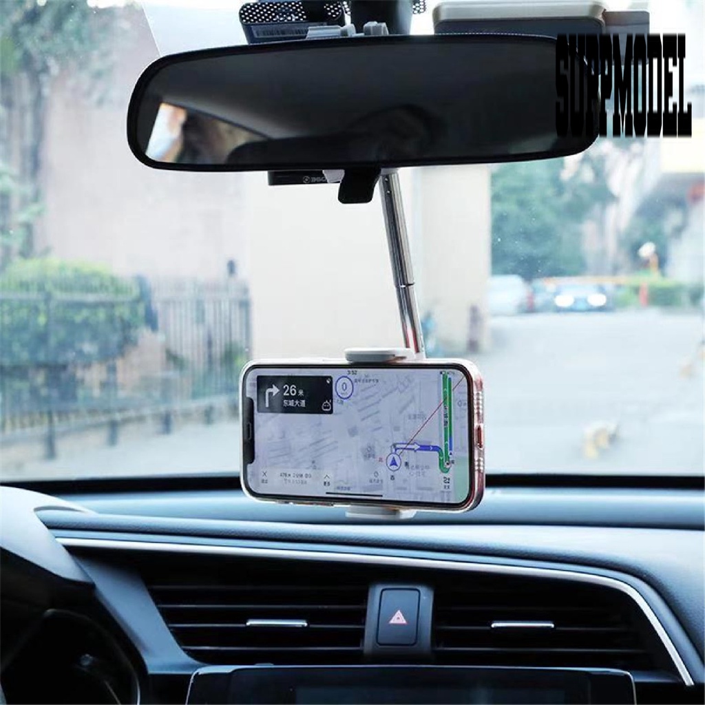 Stand Holder Handphone / Gps Rotasi 360 Derajat Untuk Kaca Spion Tengah Mobil