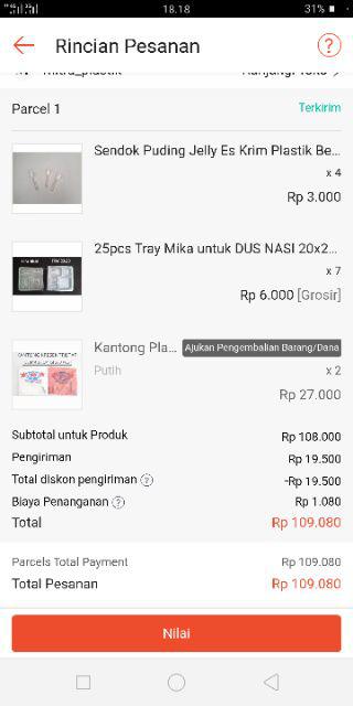 25pcs Tray Mika Untuk Dus Nasi 20x20 Catering 5 Kotak