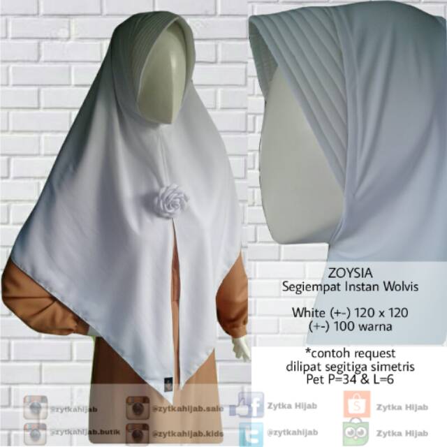 Zytka Segiempat Instan Wolfis Putih Hardpet/Berpet ukuran 120x120