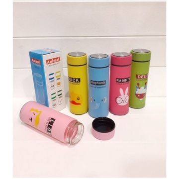 Botol Minum Bahan Kaca Motif Animal