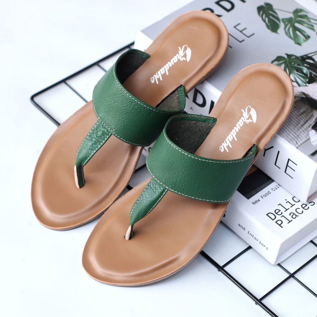 ABRHM x GESI Sandal Kulit Wanita Sandal jepit Papirut Asli Garut Sandal Wanita Casual Santai Original Murah Terlaris