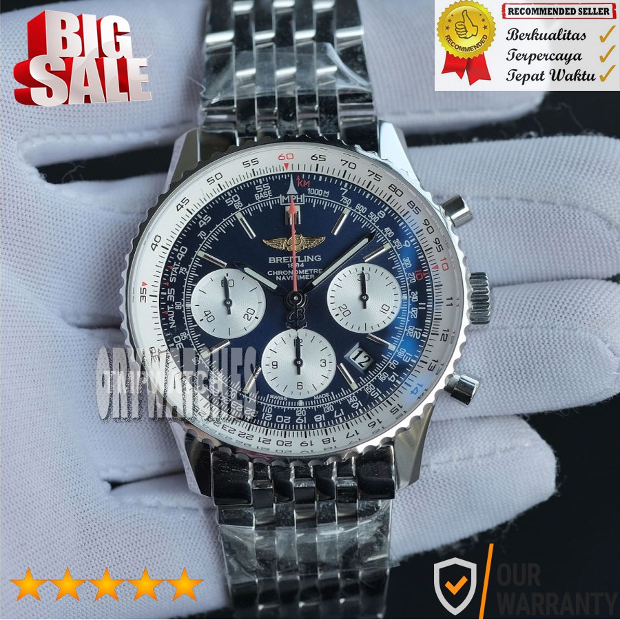 NEW BRT NAVITIMER 01 A23322 BLUE DIAL SS JF 1:1 HIGHEST GRADE GARANSI 1TH