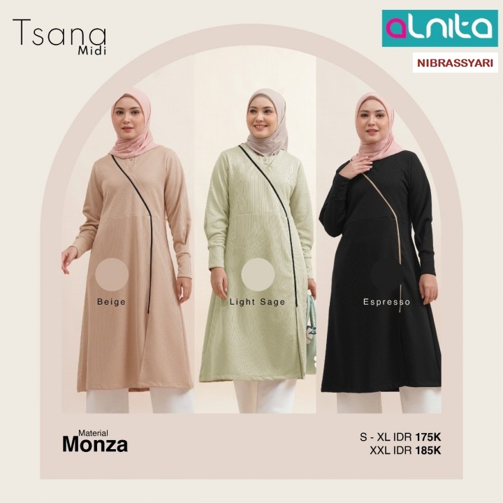 BAJU ATASAN ALNITA TERBARU TSANA MIDI / BAJU ALNITA TERBARU 2022 [BISA COD] /BAJU ATASAN MODEL TERBA