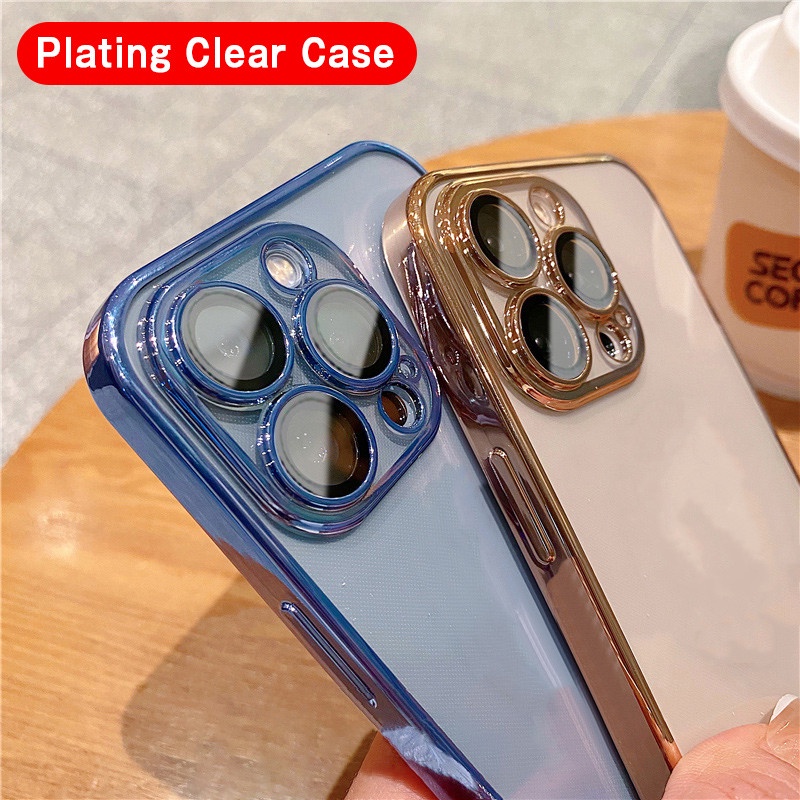 Soft Case Silikon Transparan Cover Proteksi Lensa Kamera iPhone 11 12 13 14 Pro Max 14 plus