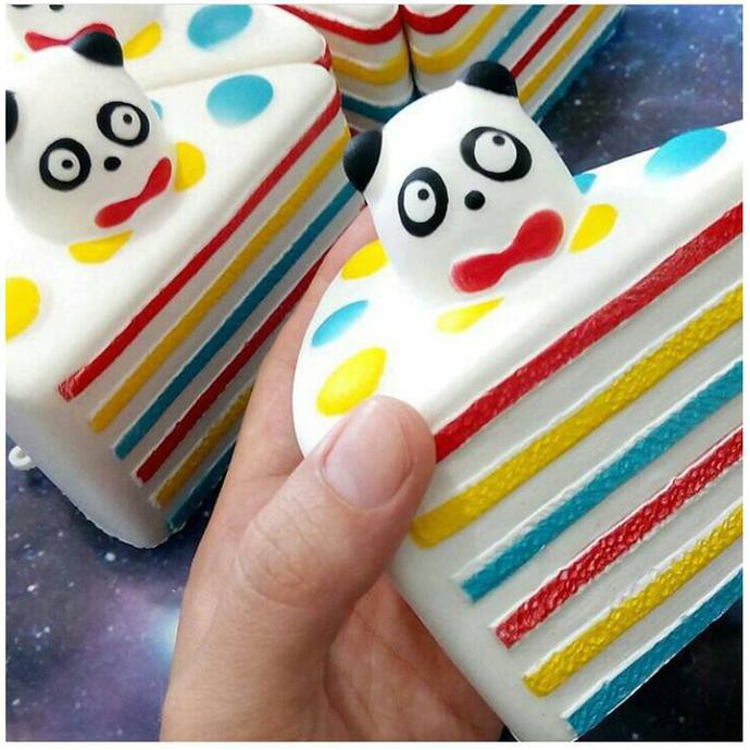 Squishy Panda Rainbow Cake Tart Slow Rising Mainan Anak