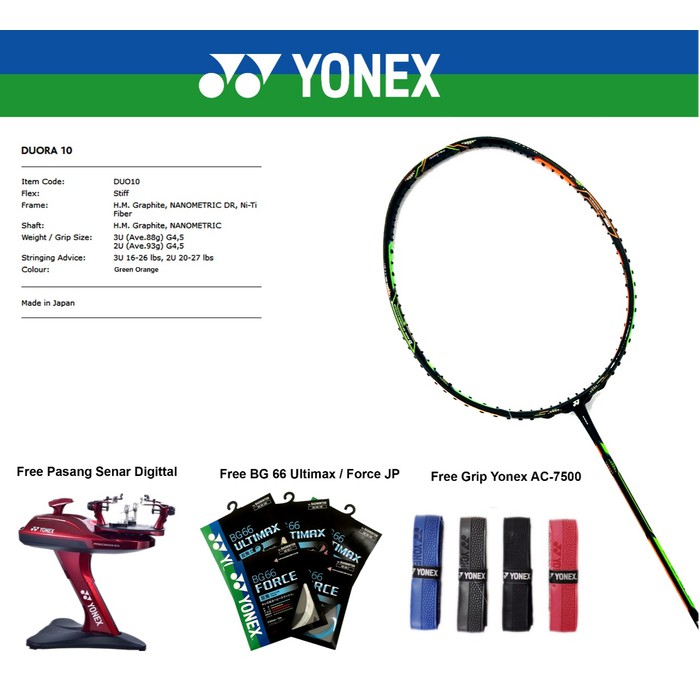 Yonex Duora 10 Raket Badminton Original
