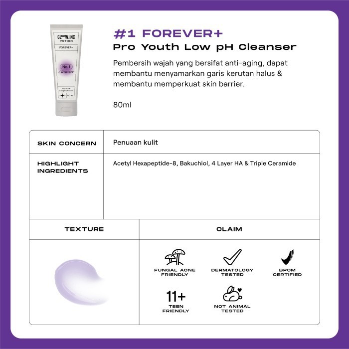 ★ BB ★ GLOWINC POTION FOREVER+ Pro Youth Low pH Cleanser