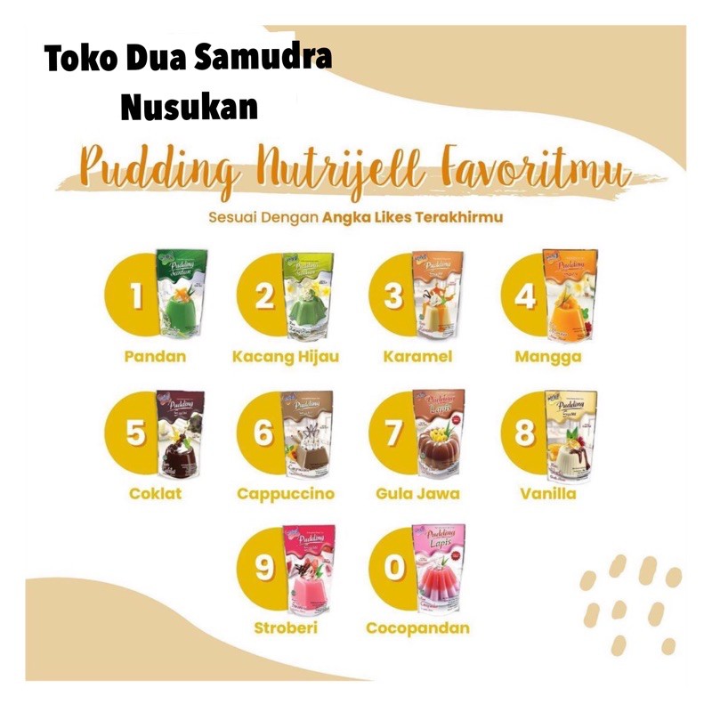 

(C-14) Nutrijell Pudding Susu Rasa buah Nutrijel Bubuk Instant puding susu nutrijel