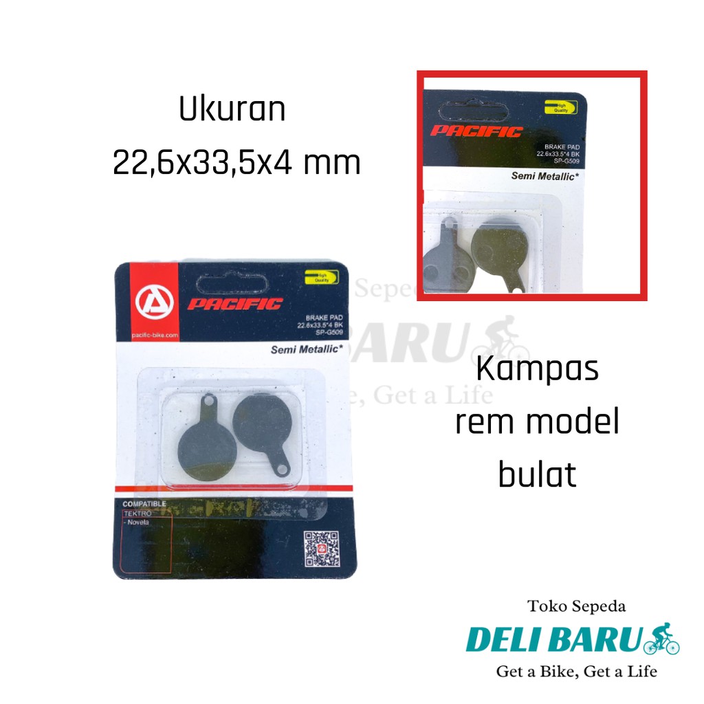 Kampas rem pacific 509 disc brake pad bulat cakram tektro novela sepeda MTB