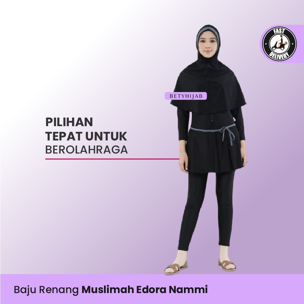 Baju Renang Syari Wanita Muslim Remaja Dewasa Swimming Suit Cewek Edora Nammi Terlaris