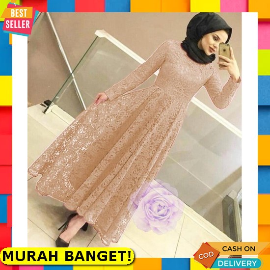 Baju Gamis Wanita Mewah Muslim Azirra Set Maxy Fashion Perempuan Dewasa Import Remaja Cewek Putri Ib