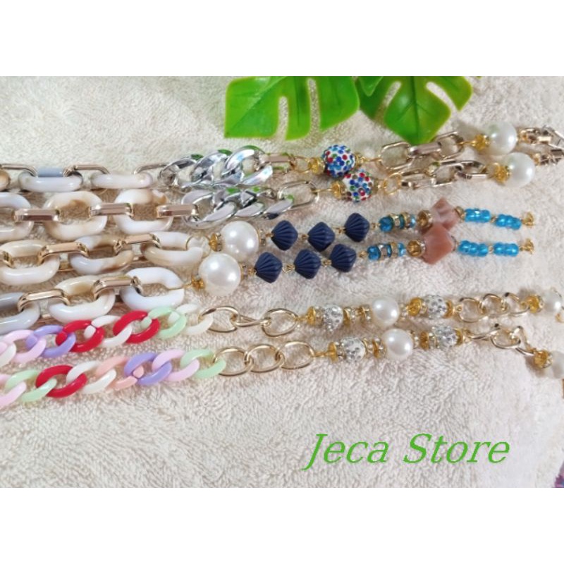 Strap/kalung masker terbuat dari rantai bahan plastik