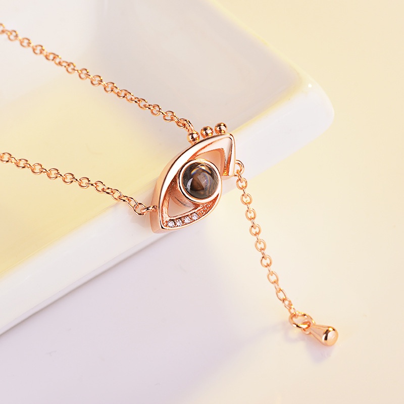 [Ready Stock]Fashion 925 Silver Plated Diamond Eye Pendant Necklace