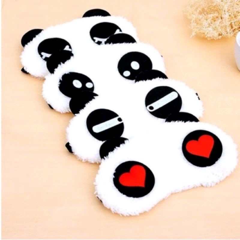 Penutup Mata Motif Emoticon Panda / MASKER MATA PANDA / PENUTUP MATA TIDUR MOTIF PANDA / MASKER MATA PREMIUM