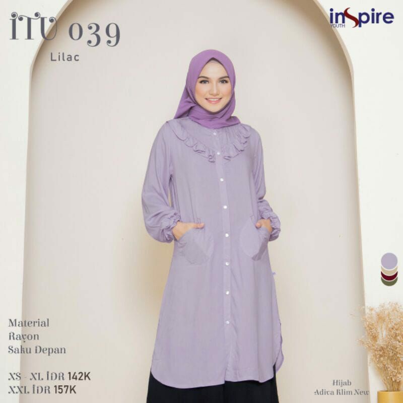 Tunik Inspire Terbaru ITU 039 ITU 39 Tunik Putih Nibras Tunik Nibras Terbaru