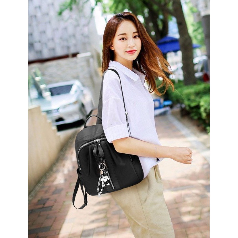 Tas Ransel Wanita Import Bahan Parasut Free Gantungan 1882